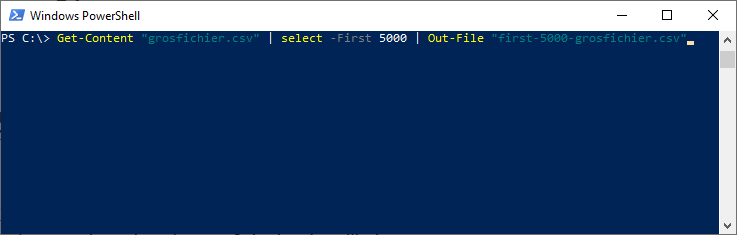 Extraire les N premières lignes d'un fichier en PowerShell